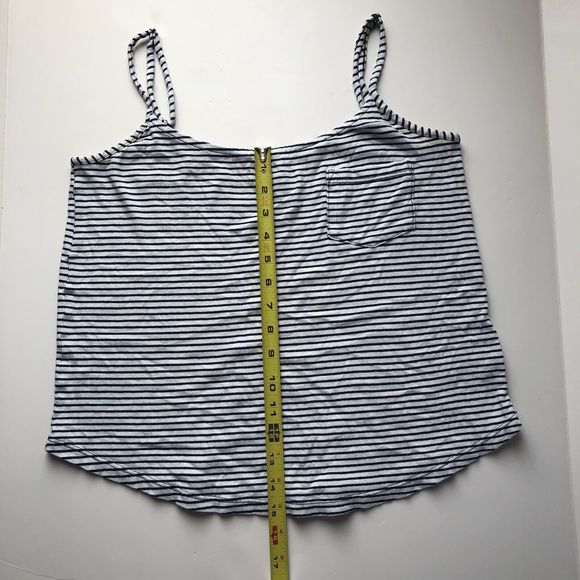 Splendid Navy Blue White Striped Crop Tank With Pocket XS - Picture 10 of 11